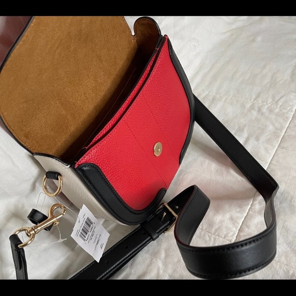 Make an offer!! Coach IM/Bright Poppy Multi C3596 Saddle Bag NWT - Picture 5 of 8